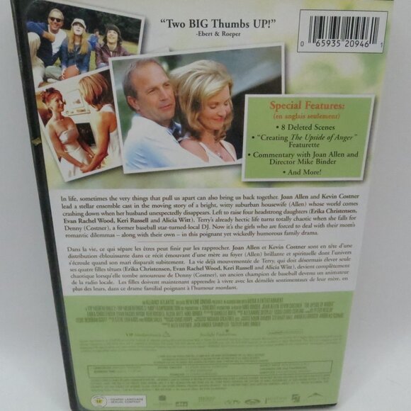 The Upside of Anger DVD 2005 Kevin Costner Joan Allen - Picture 2 of 4